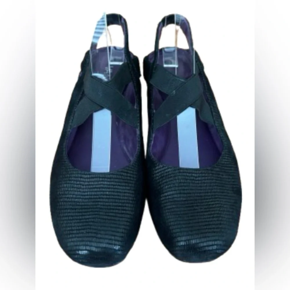 Van Eli Marjory blk w slght sprkle & elstc crss cross strps slngbk shoes SZ 6.5